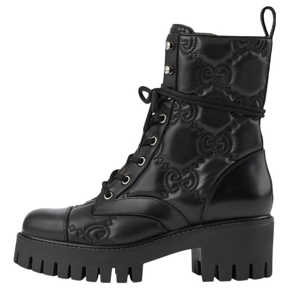 Gucci GG Print Leather Boots