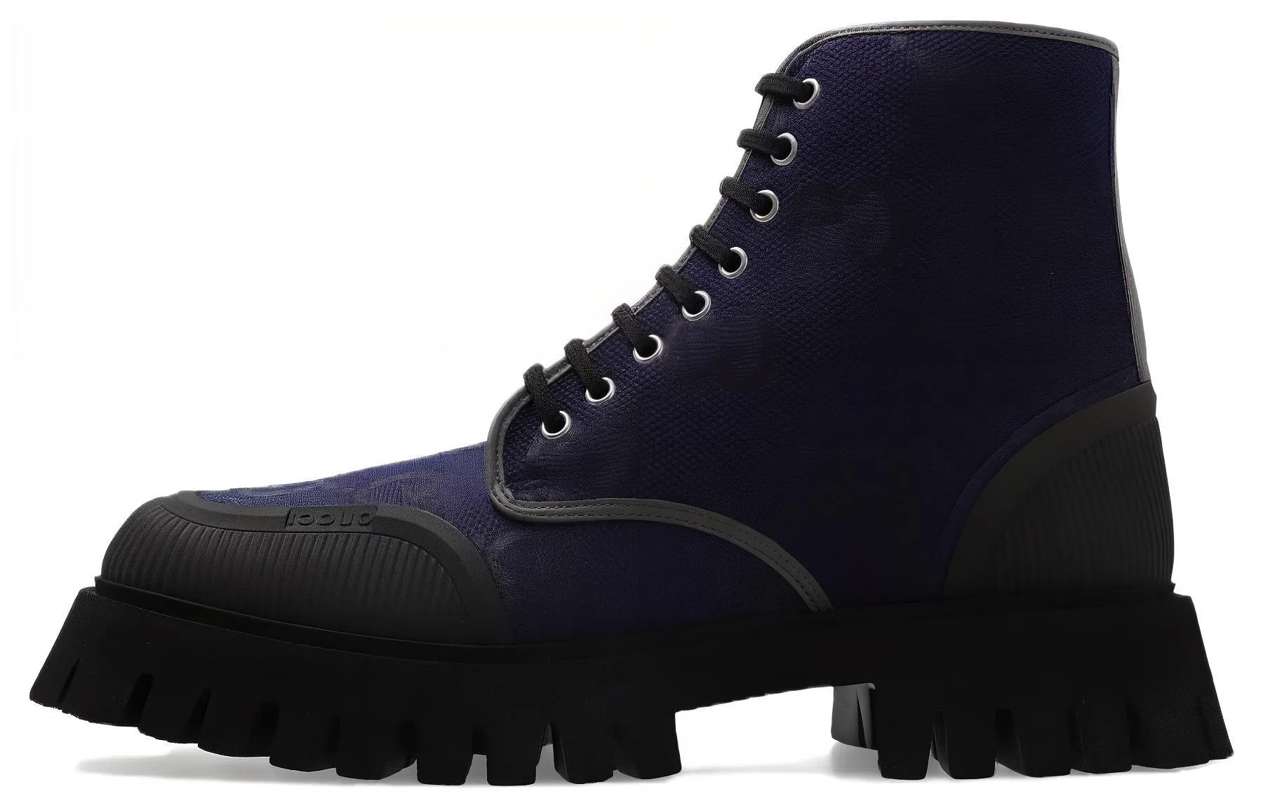 Gucci Canvas Lace-Up Boots Blue