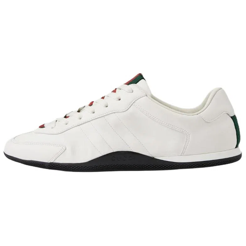 GUCCI Shift Lace-Up Low Sneakers White