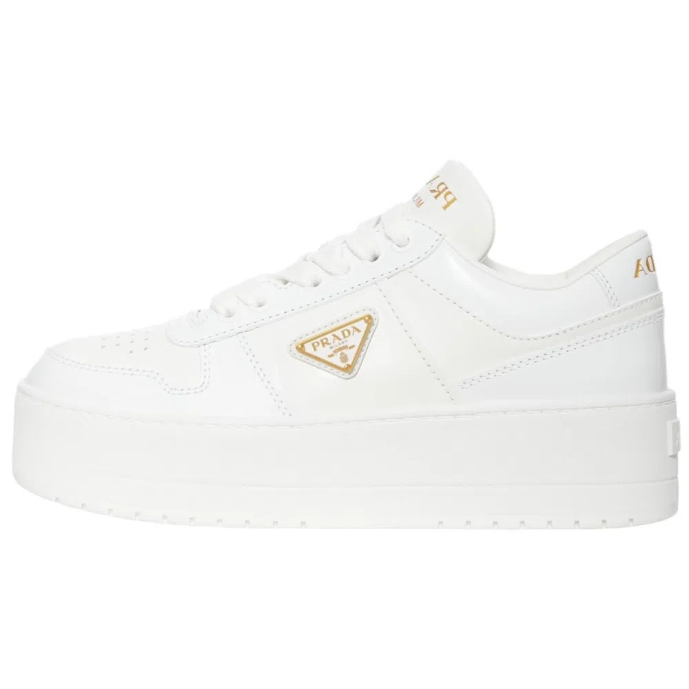 Prada Low Top Lace-Up Sneakers White