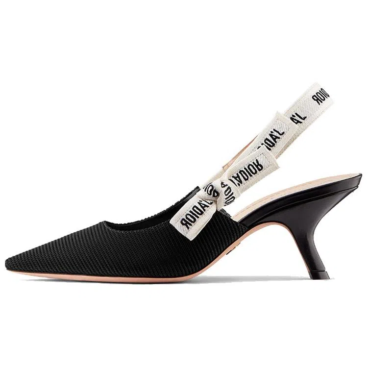 DIOR J'Adior Embroidered Heel Pumps Black