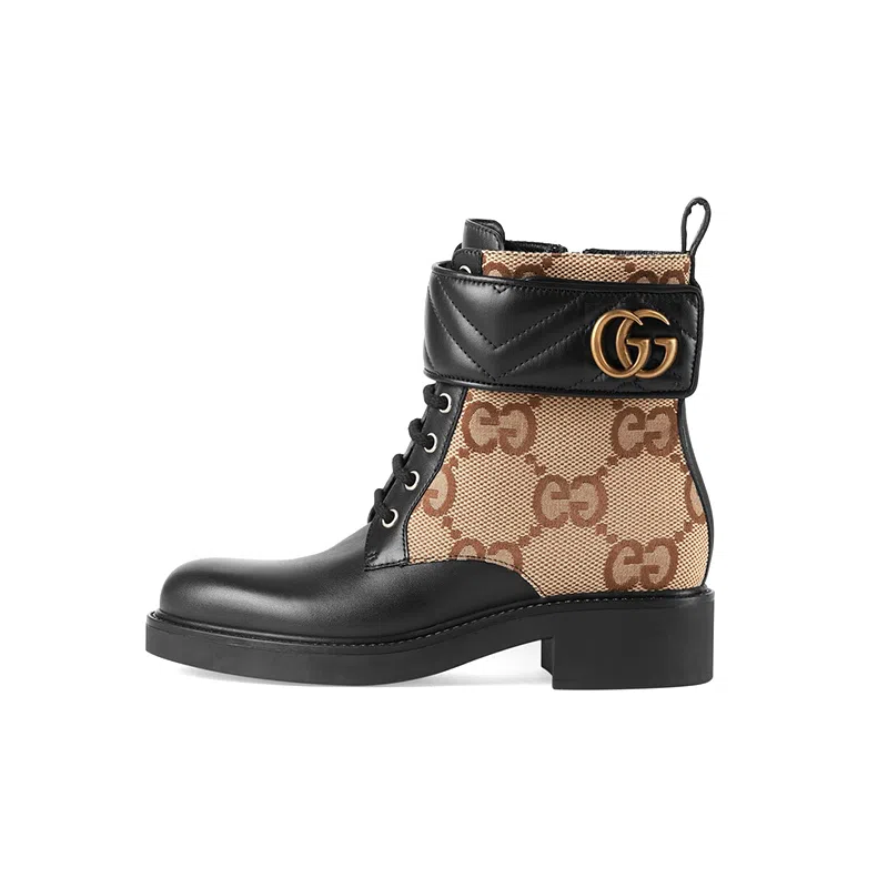 Gucci Short Boots Black Brown