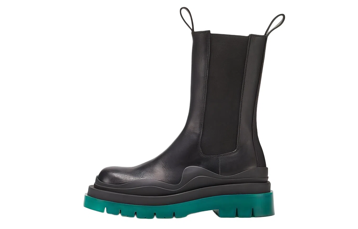 Bottega Veneta Tire Chelsea Boots Black Green