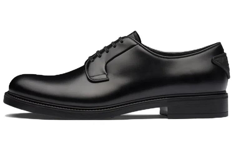 Prada Lace-Up Leather Shoes Black