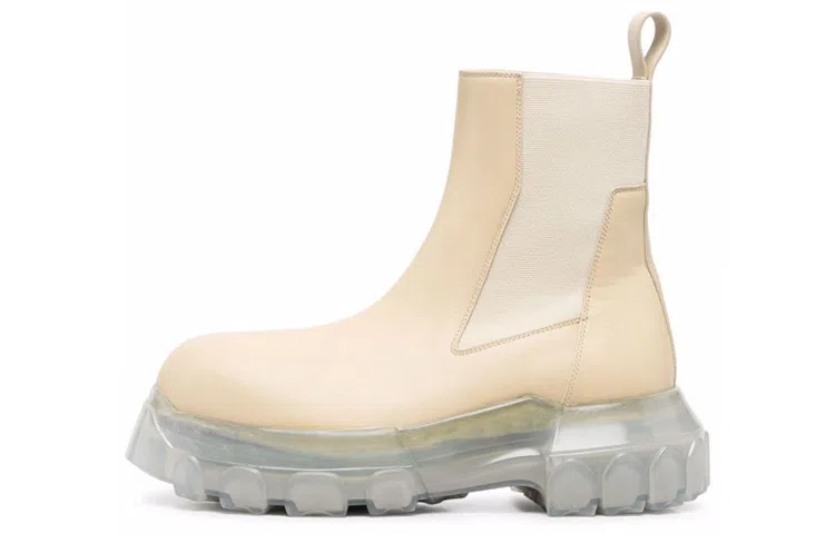 Rick Owens Chelsea Boots Beige