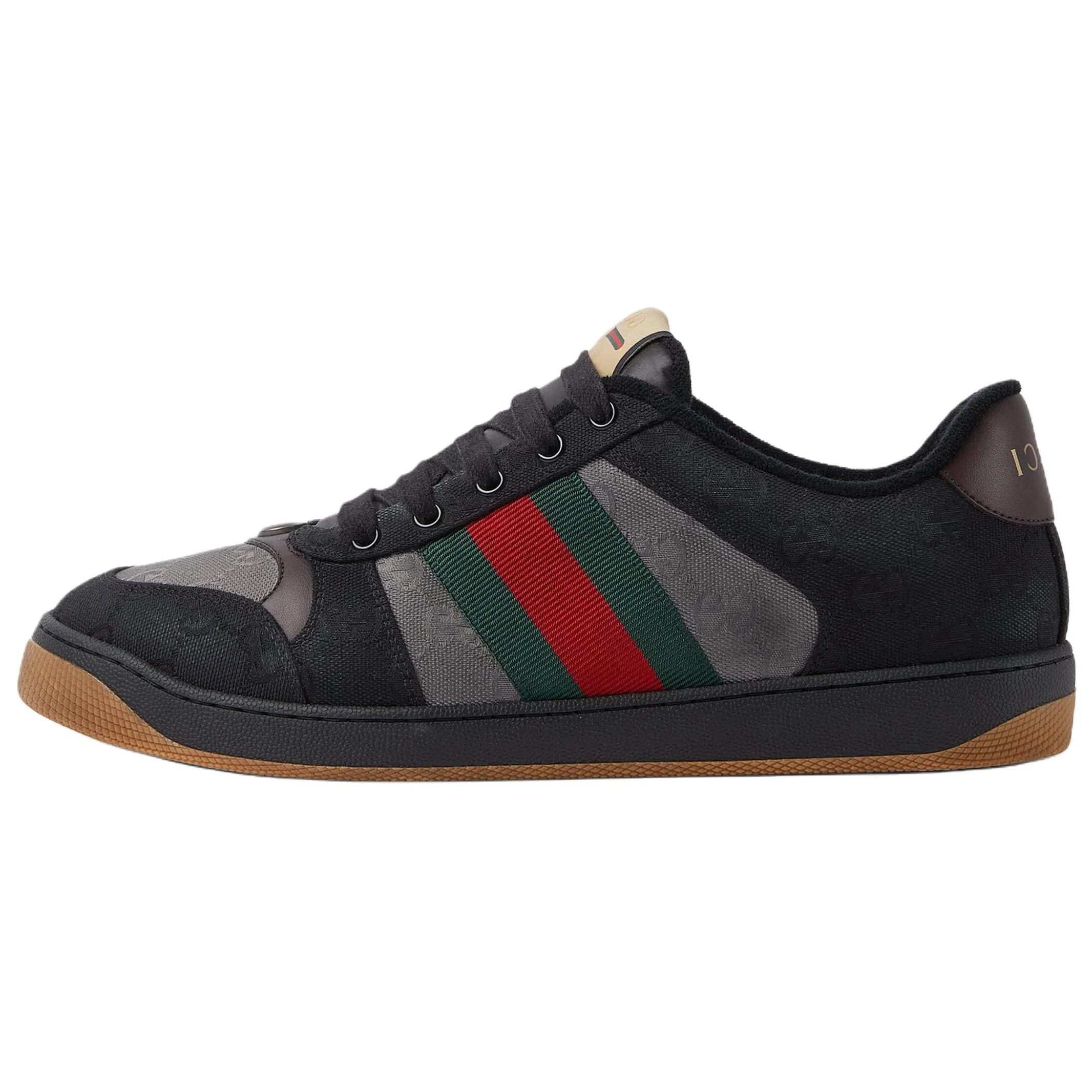 GUCCI Screener Lace-Up Low Top Sneakers Black