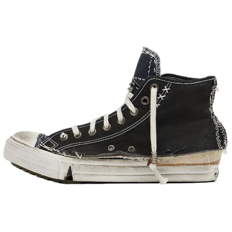 Maison Margiela Loved to Death High Top Canvas Sneakers Black