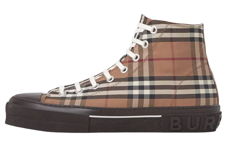Burberry Vintage High-Top Sneakers Brown