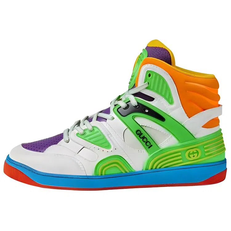 Gucci Basket High Top White Green Purple