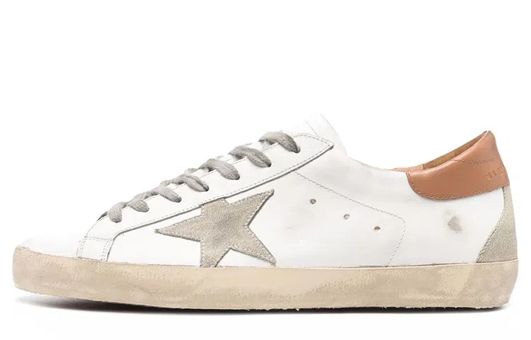 Golden Goose Super-Star Distressed White Brown
