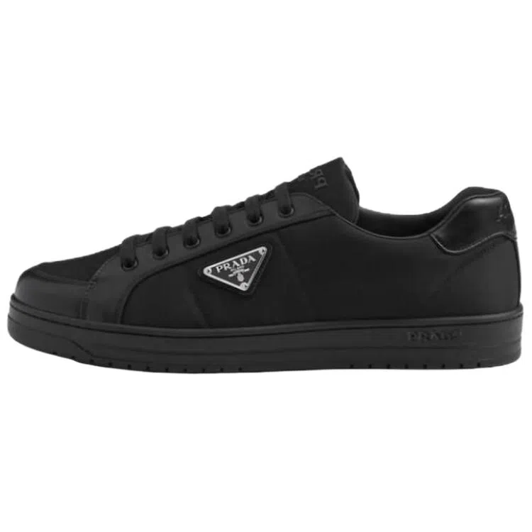 Prada Leather Low Top Sneakers Black