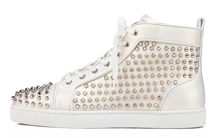 CL Platinum Stud High-Top Sneakers White