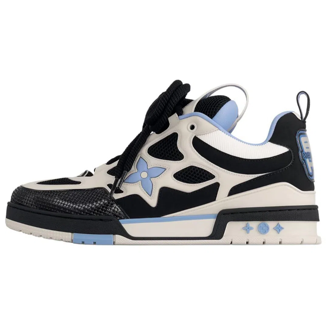 Louis Vuitton Skate Low Top Sneakers Black White Purple