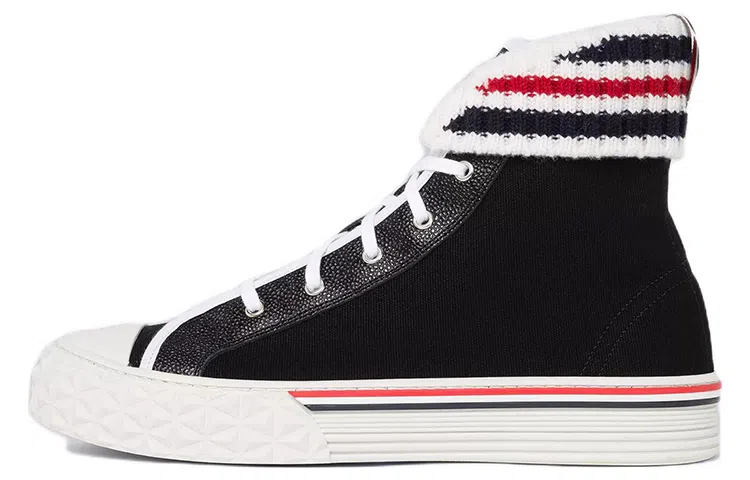 Thom Browne Canvas High Top Sneakers Black