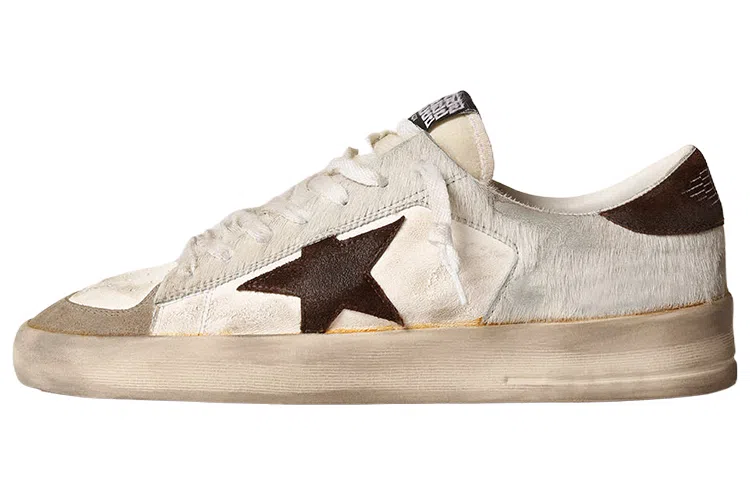 Golden Goose Stardan Leather Lace-Up Sneakers Brown
