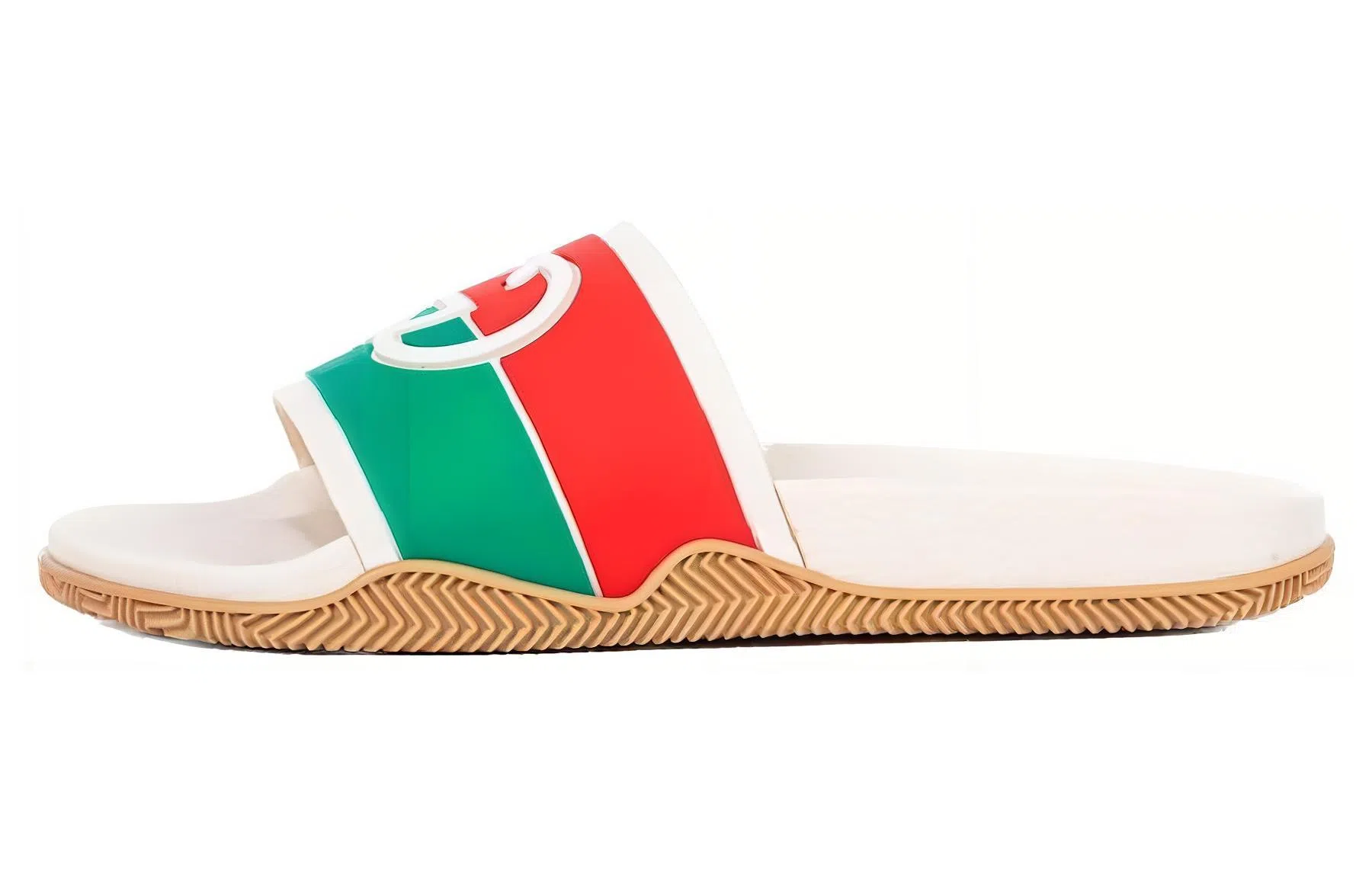 Gucci Slide Sandals White Orange Green