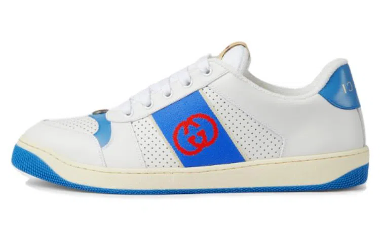 Gucci Low Top Sneakers White Blue