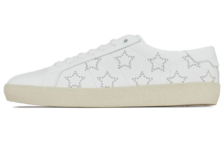 Saint Laurent SL/06 Court Classic Leather Low Top Sneakers White