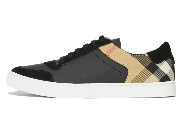 Burberry House Leather Sneakers Black Brown