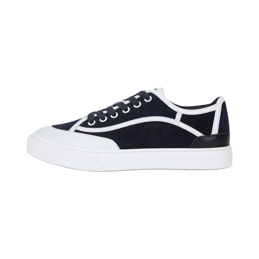Hermes Get Suede Low Sneakers Blue White