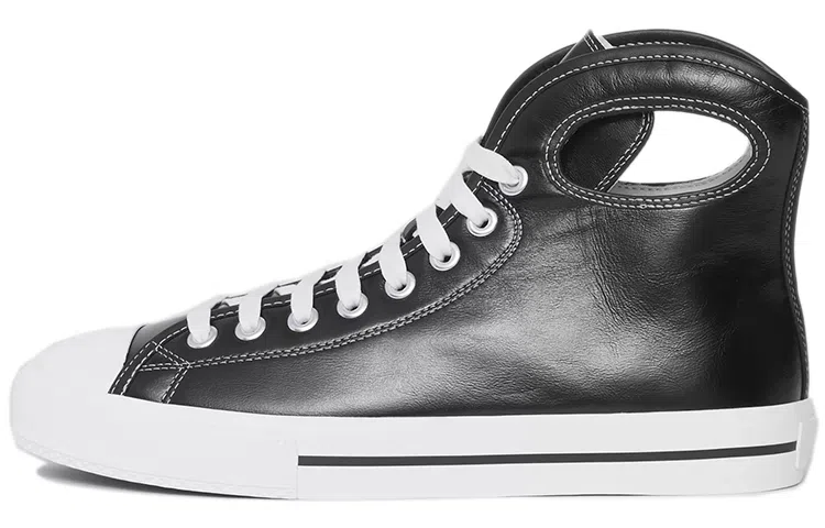 Burberry High-Top Leather Sneakers Black
