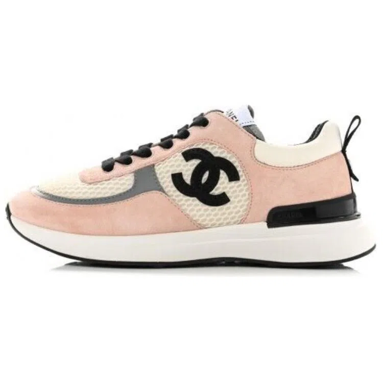 CHANEL 22P Low Sneakers Pink Black White