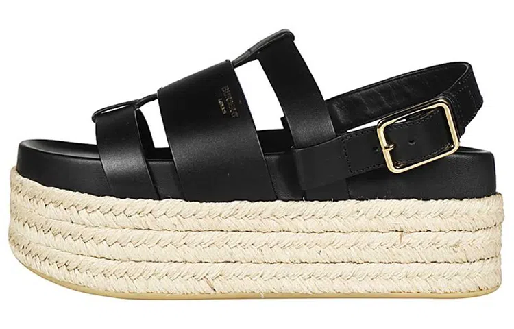 Burberry Leather Buckle Sandals Black