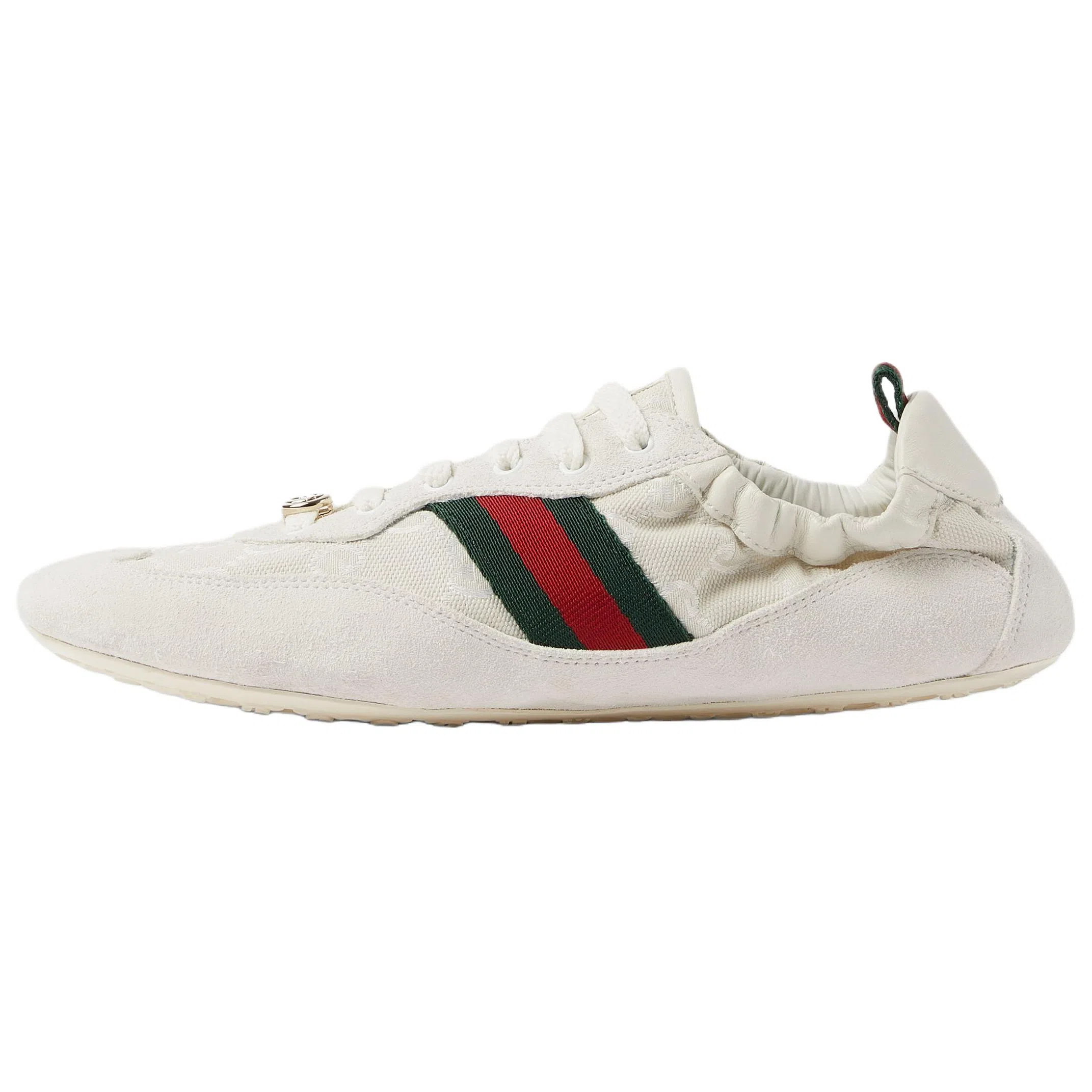 GUCCI Shift Round Toe Low Sneakers White