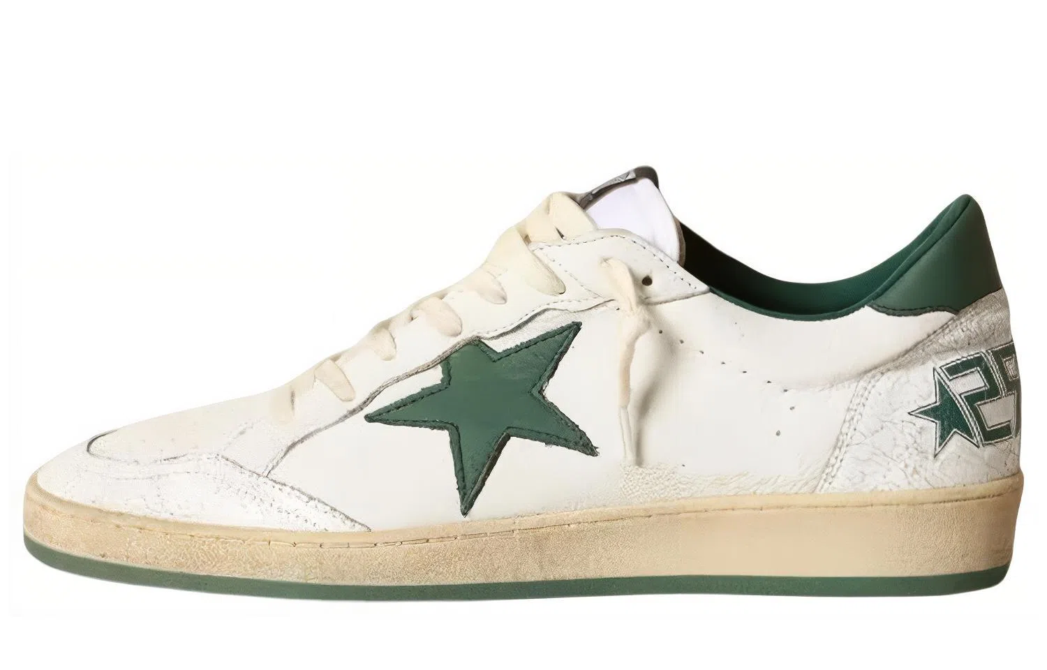Golden Goose Ball Star White Green