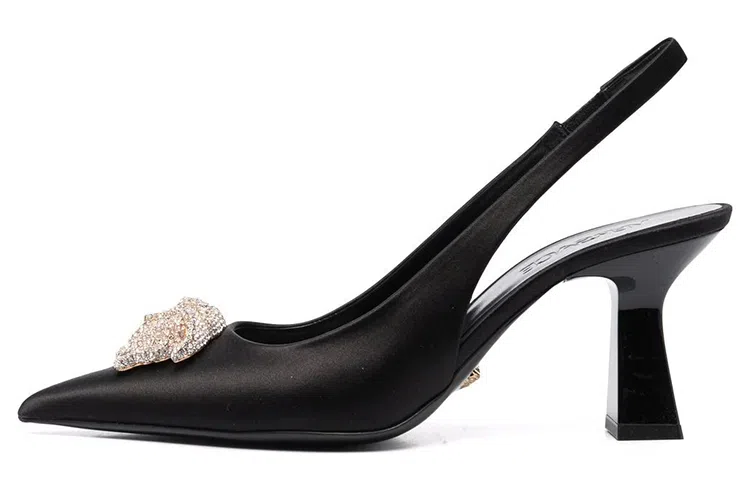 Versace Medusa Wrap Heel Sandal Black