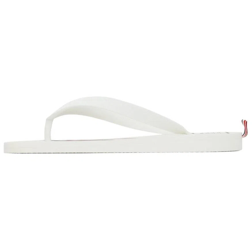 Thom Browne Rubber Stripe Slides White