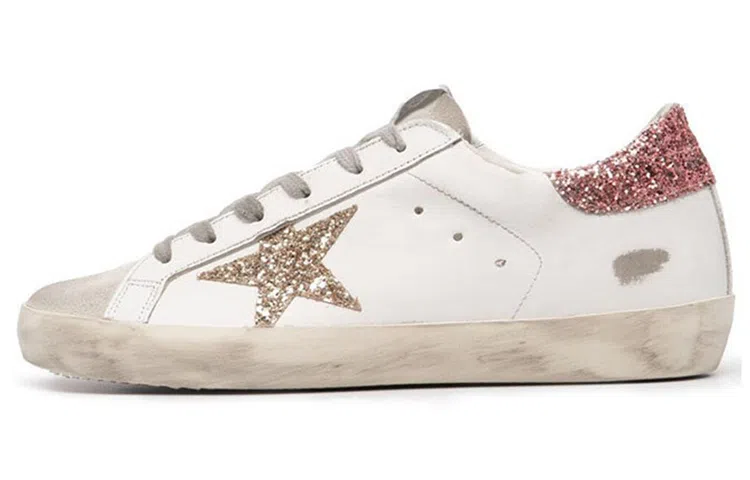 Golden Goose Super-Star White Pink Distressed