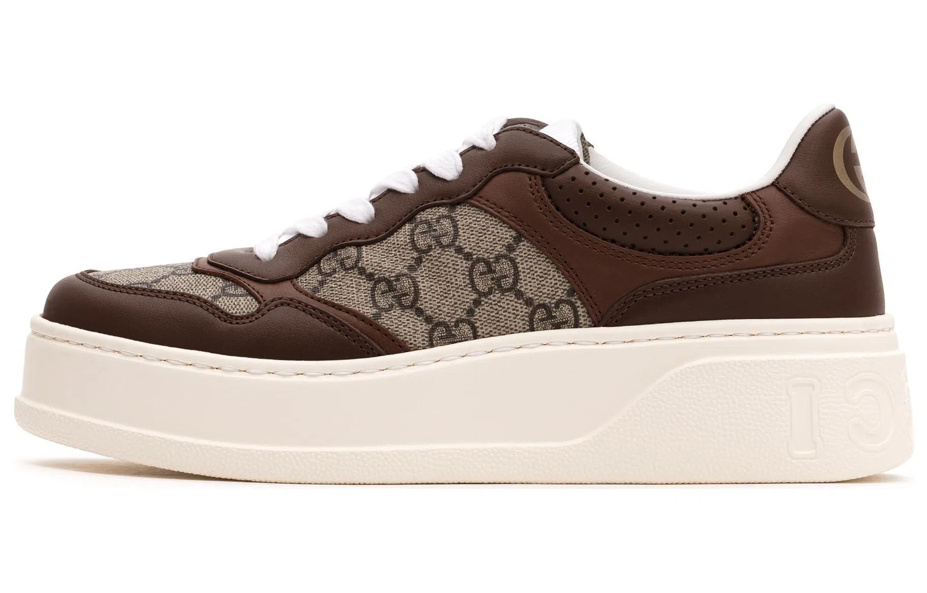 Gucci Brown Leather Low-Top Sneakers