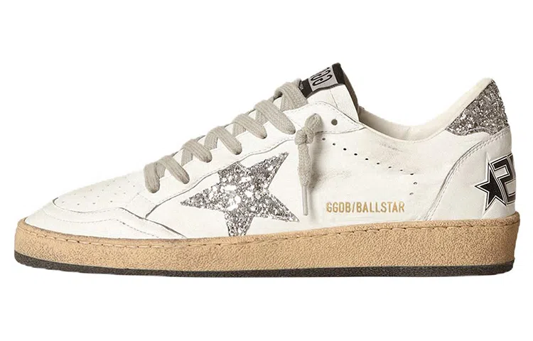 Golden Goose Ball Star White Silver