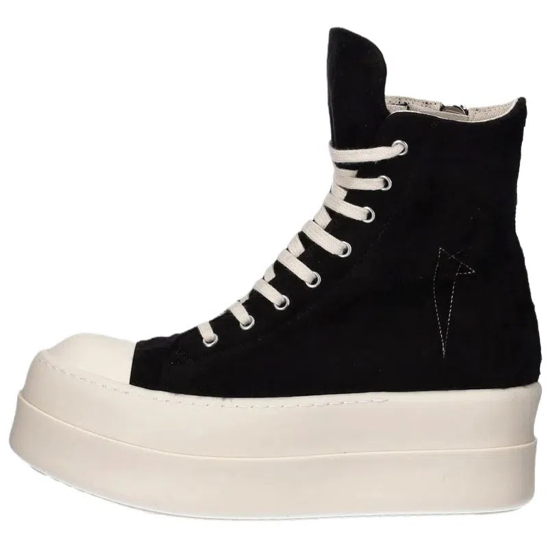 Rick Owens DRKSHDW Suede Platform Zip High Top Sneakers Black