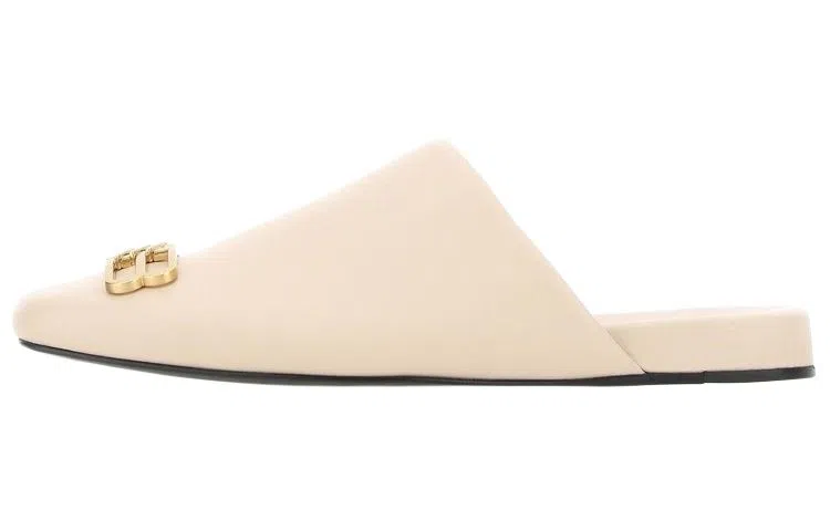 Balenciaga Slip-On Round Toe Sandals Beige