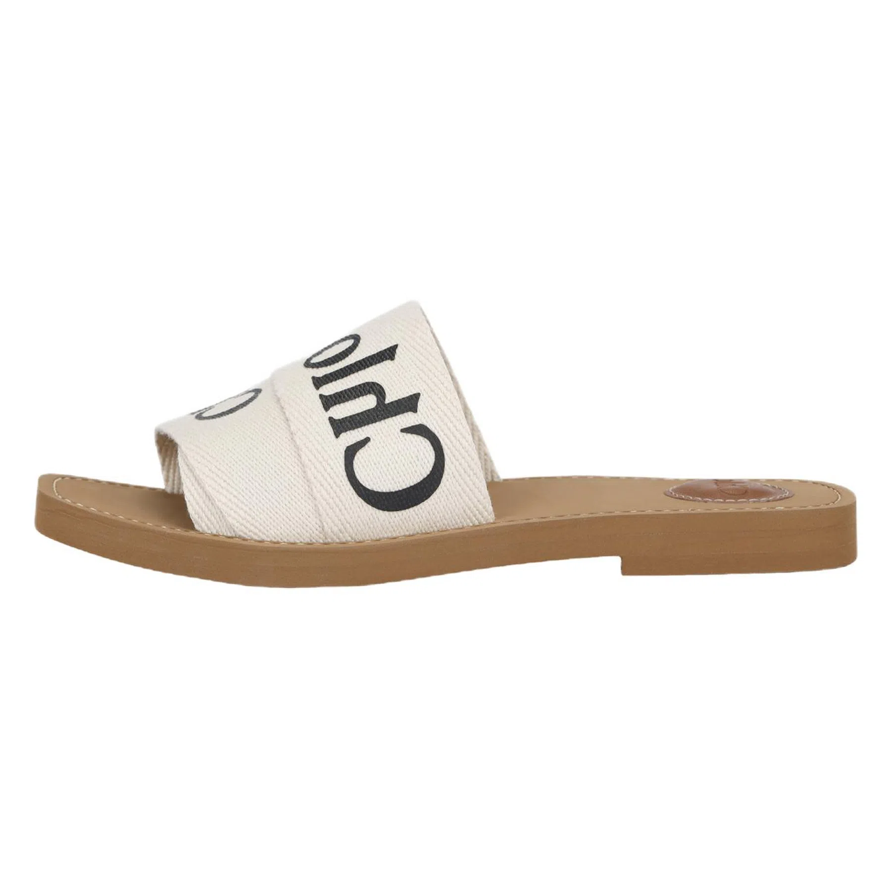 Chloe Logo Equestrian Slides White