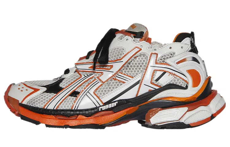 Balenciaga Runner Low Top Sneakers White Orange