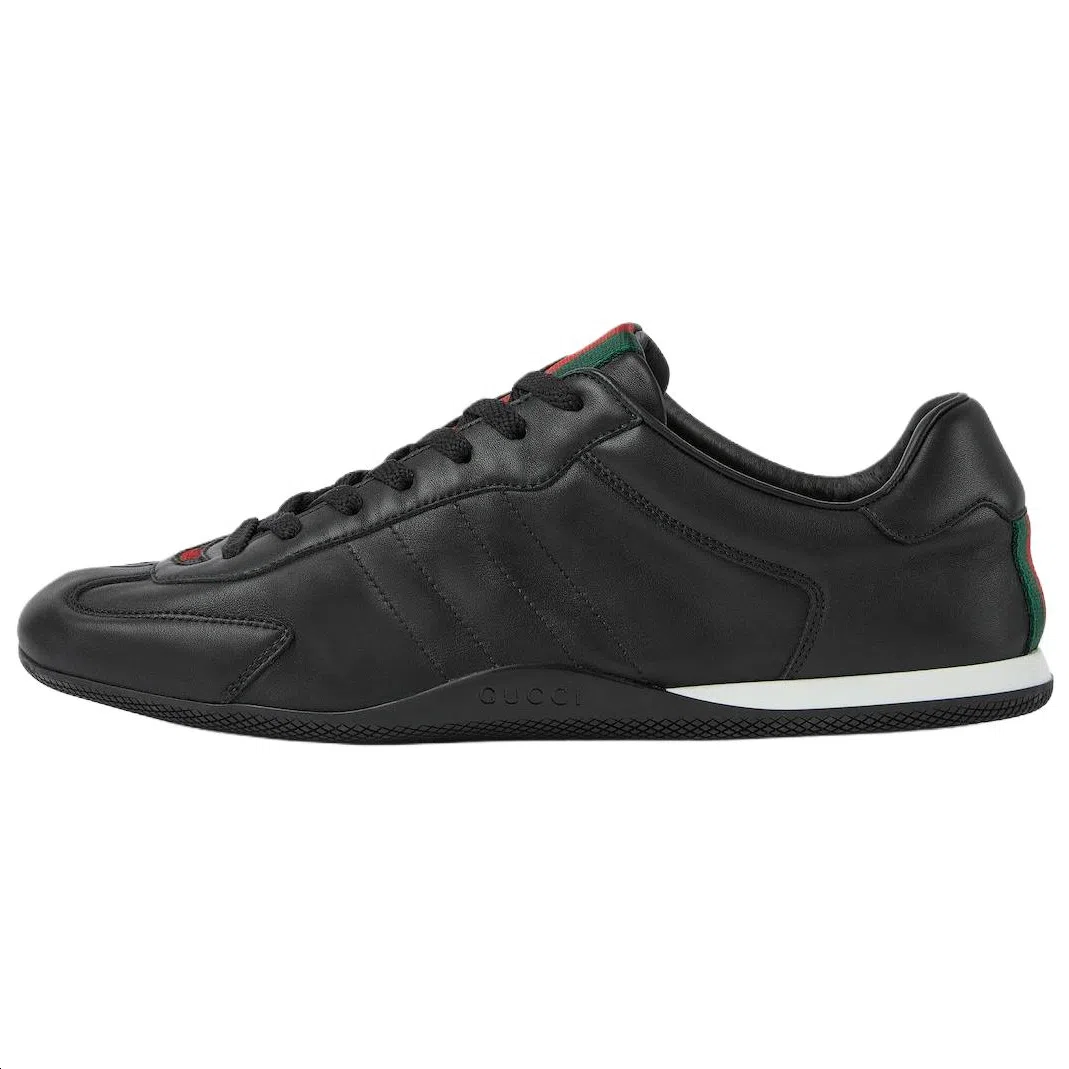 GUCCI Shift Leather Low Sneakers Black