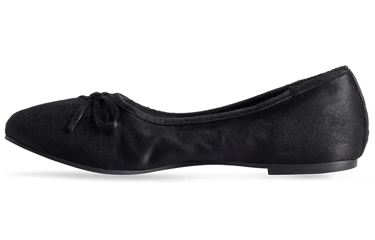 Balenciaga Satin Ballet Flats Black