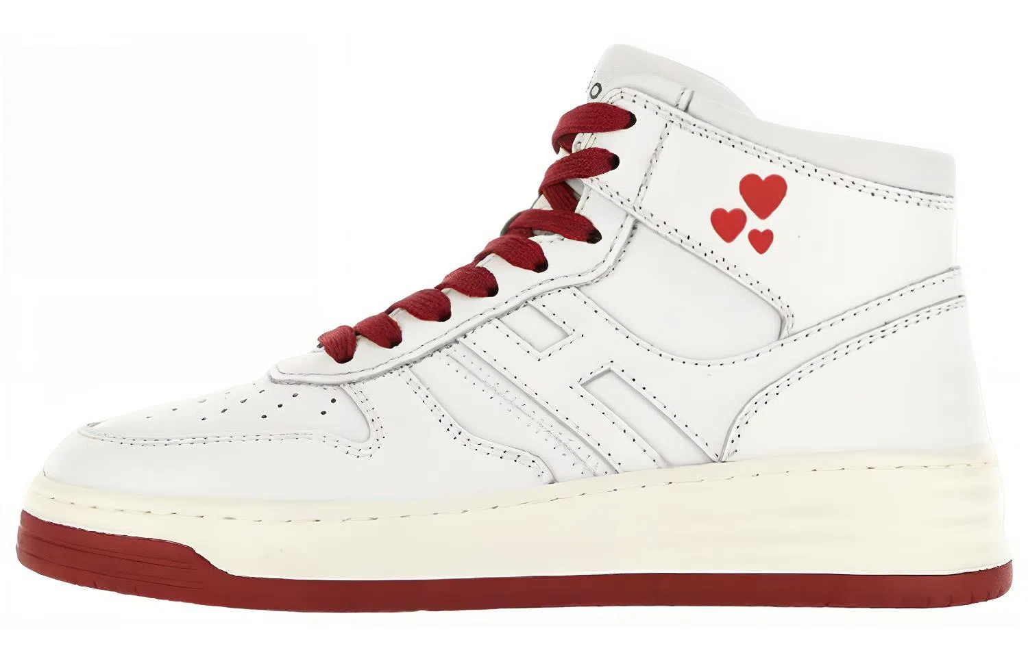 Hogan H630 High Top Lace-Up Valentine's Edition White Red