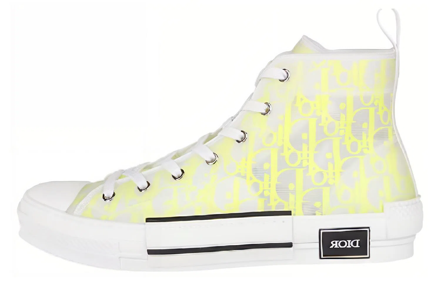 DIOR B23 High Top Canvas Sneakers Yellow
