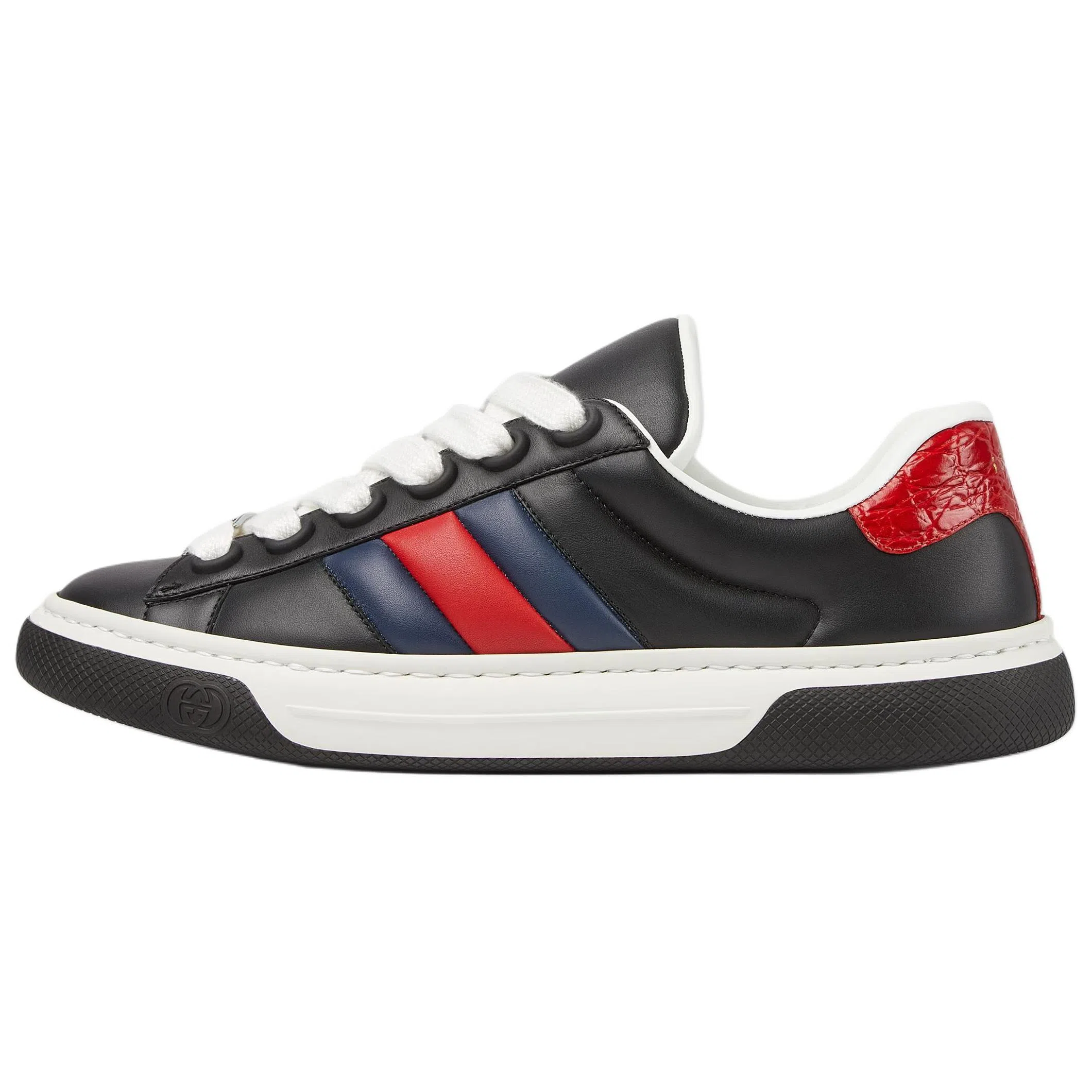 Gucci Ace Leather Low Top Sneakers Black