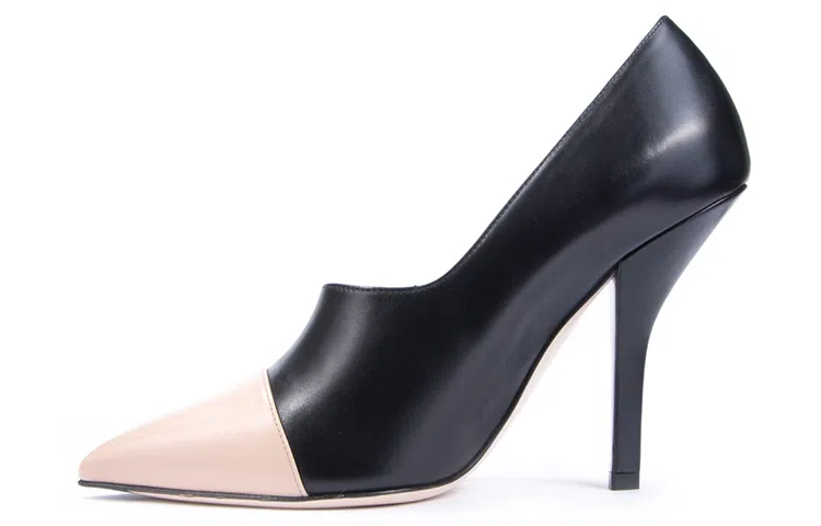 Fendi Leather High Heels Black Beige