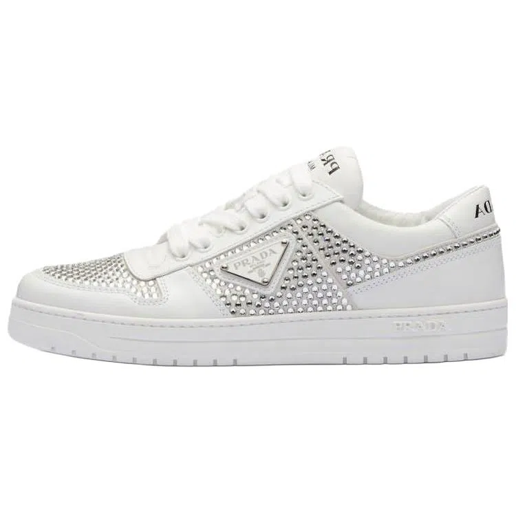 Prada Leather Low Top Sneakers White