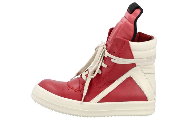 Rick Owens Geobasket Red White