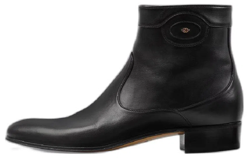 Gucci Leather Ankle Boots Black