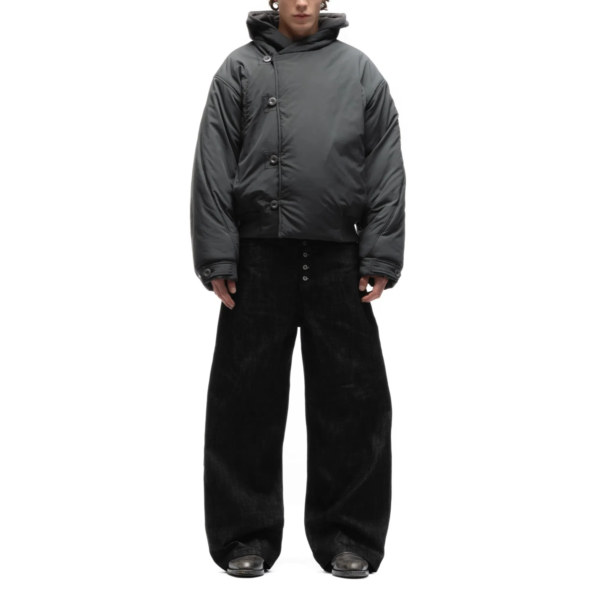 NOFAITH STUDIOS FENCING WAFFLE BOMBER JACKET