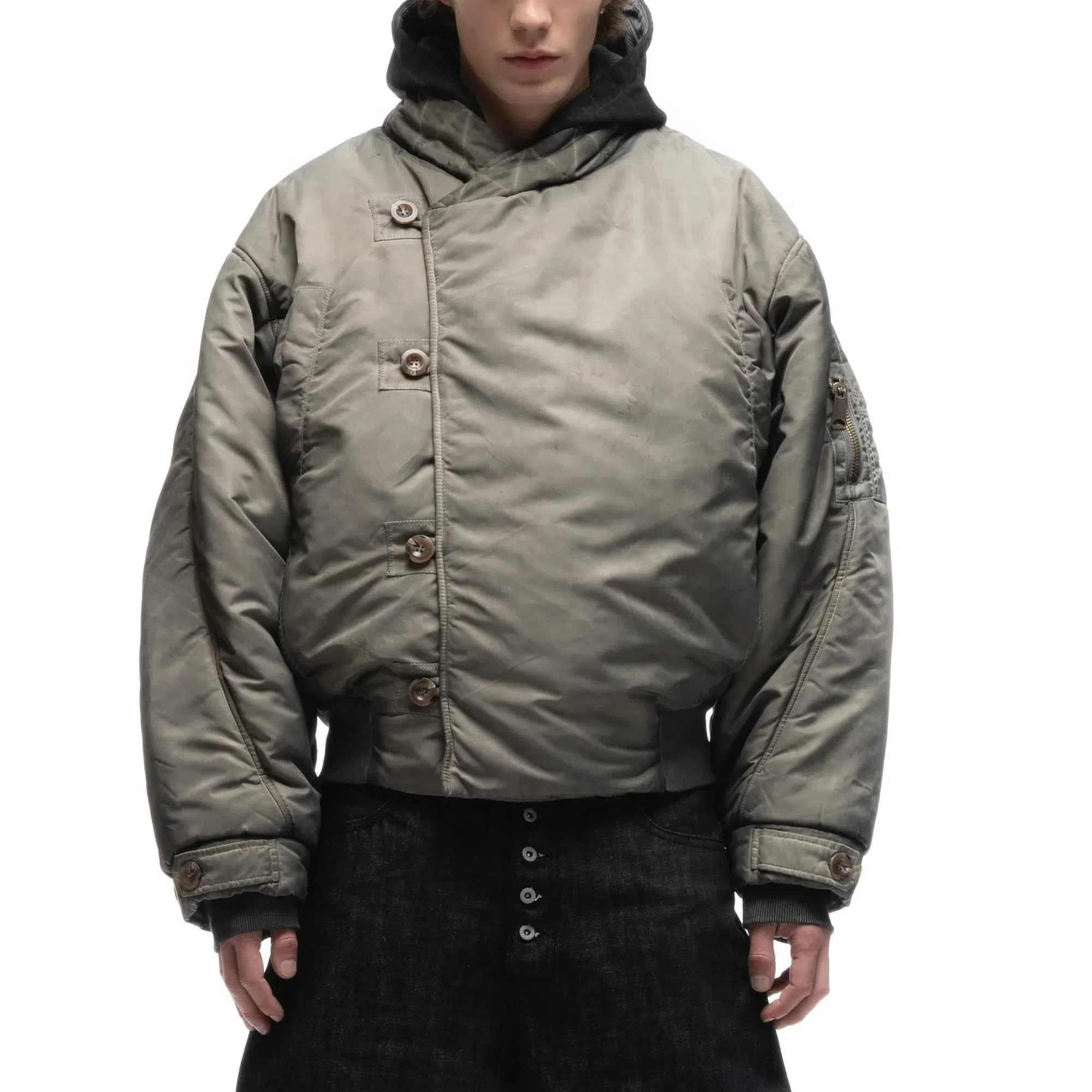 NOFAITH STUDIOS FENCING WAFFLE BOMBER JACKET