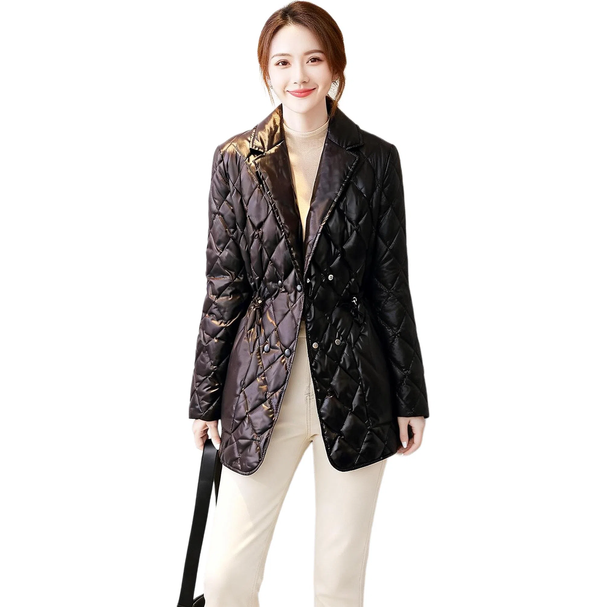 【dme】 纯色优雅气质时尚收腰高级感羽绒服 女款